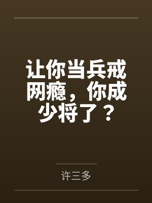 让你当兵戒网瘾,你成少将了? 让你当兵戒网瘾,你成少将了?
